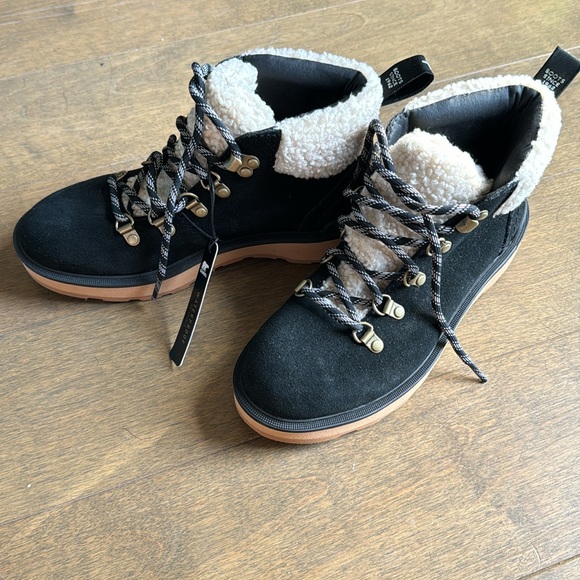 SOREL HI-LINE HIKER COZY - BLACK - LEATHER shoe 6.5 - Picture 5 of 10